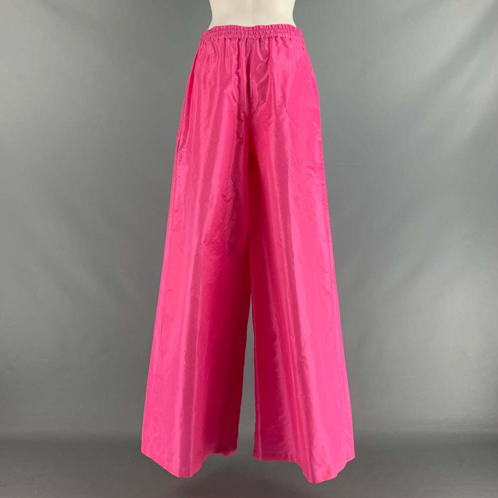 RALPH LAUREN Pink Fuchsia Silk Wide Leg Dress Pants - Picture 3 of 6
